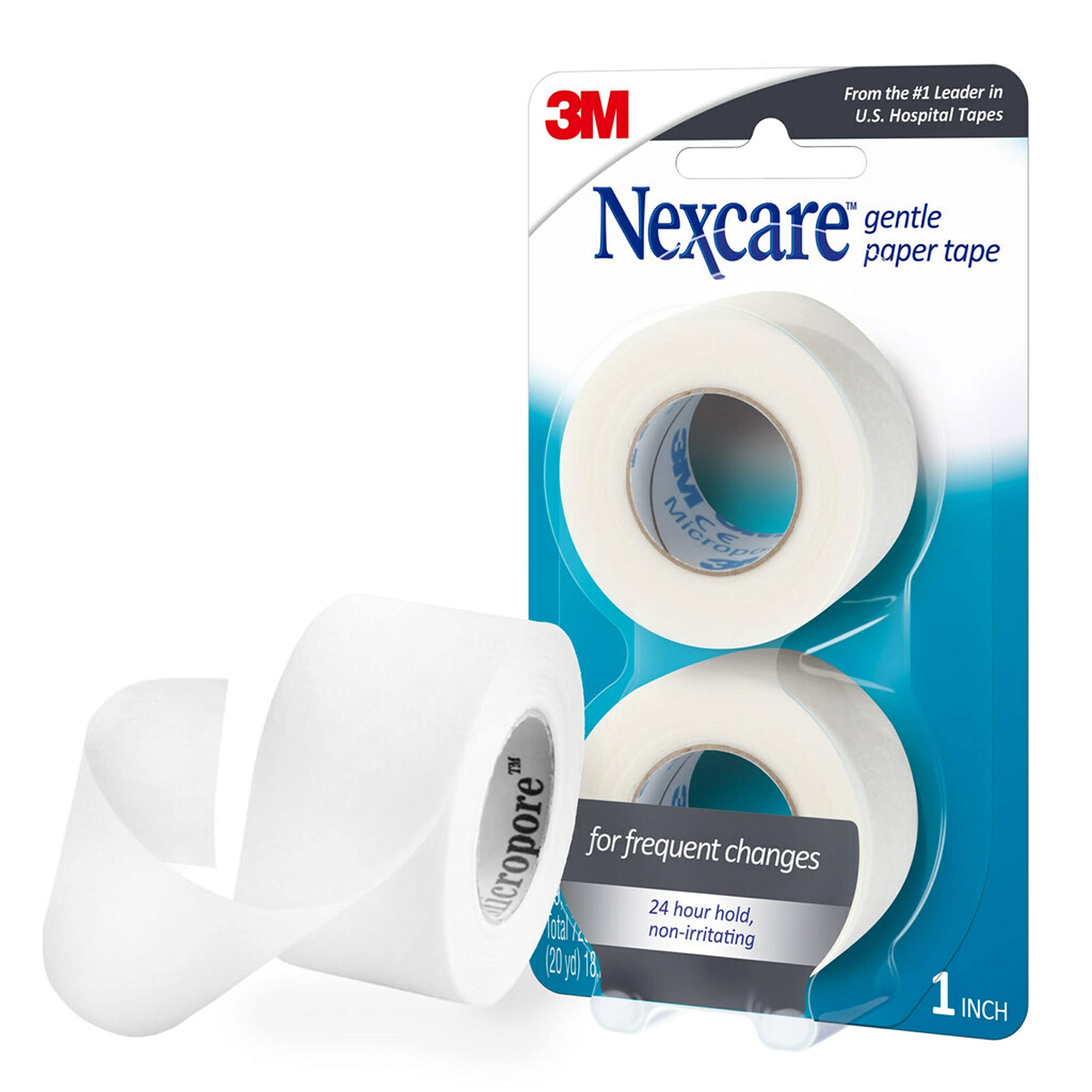 Nexcare Gentle Paper Tape bulk pack with two rolls for easy dressing changes