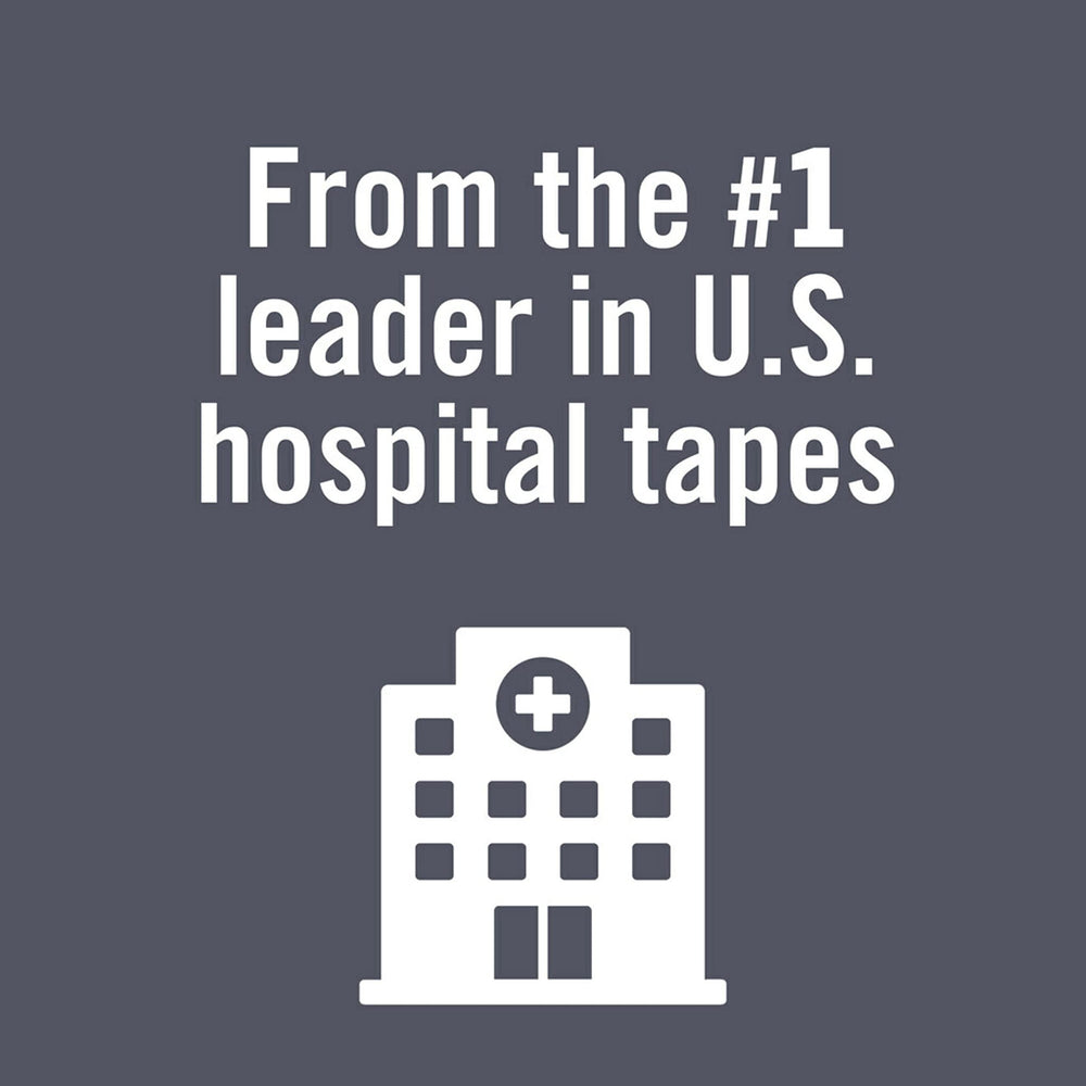 Dermatologist-tested Nexcare Gentle Paper Tape label worn on package