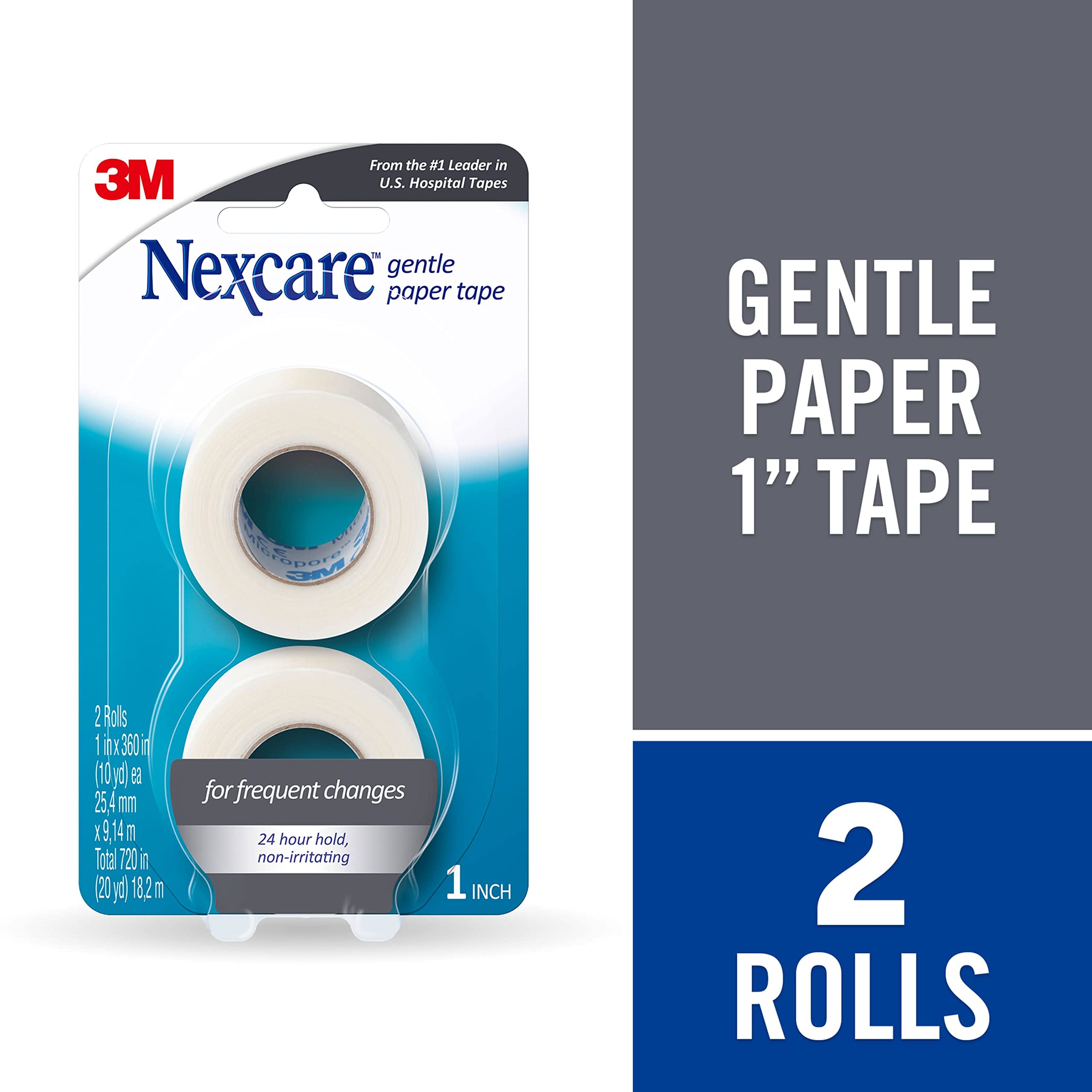 Nexcare Gentle Paper Tape applied around finger demonstrating tearability