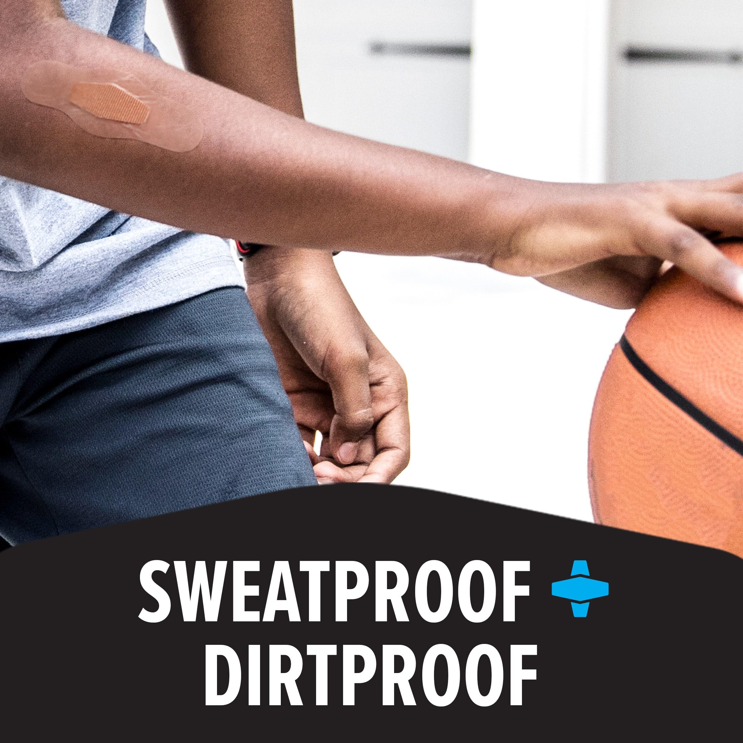 Nexcare Max Hold Bandages provide protection during exercise with a secure fit.