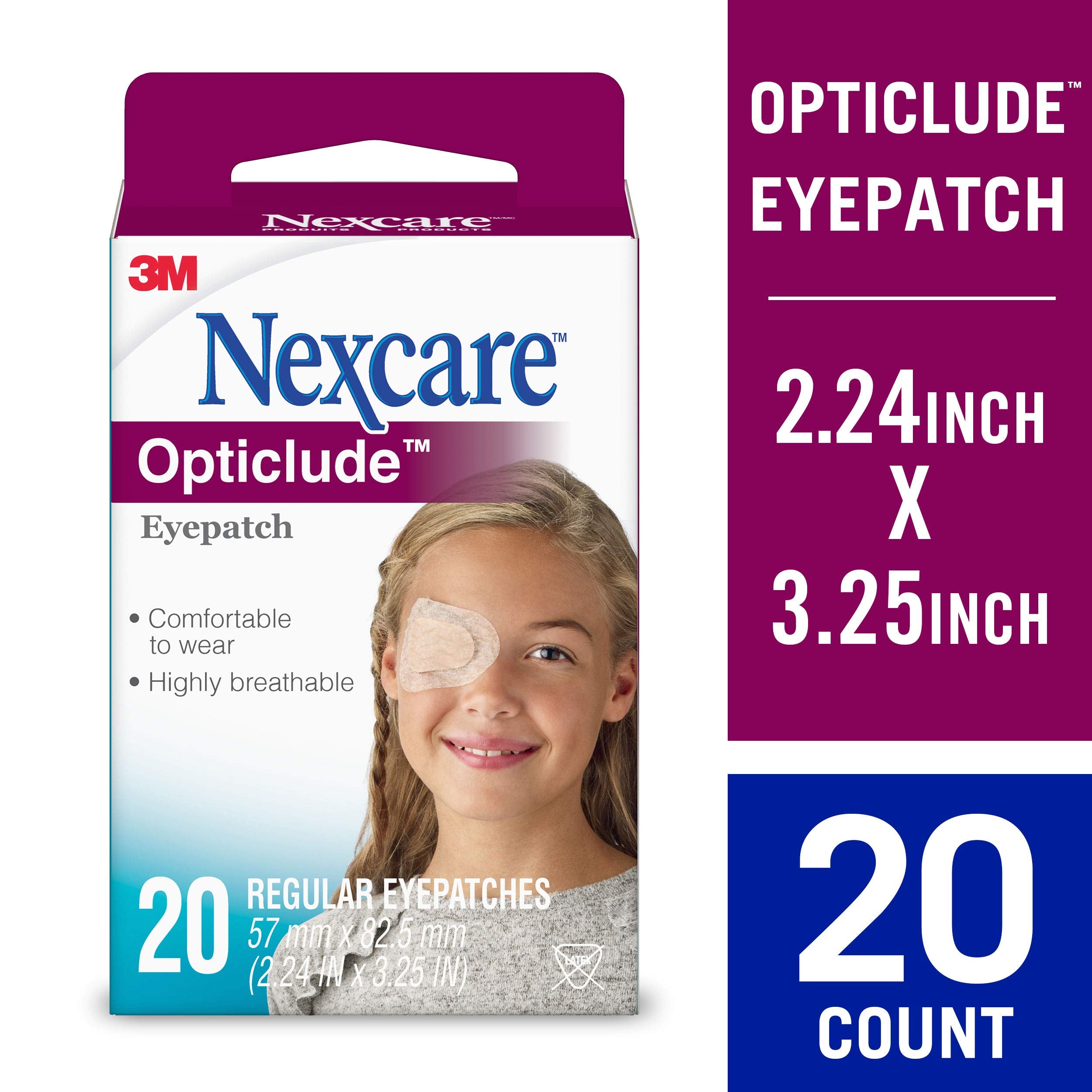 Nexcare Opticlude contoured-fit eyepatch on face for comfort