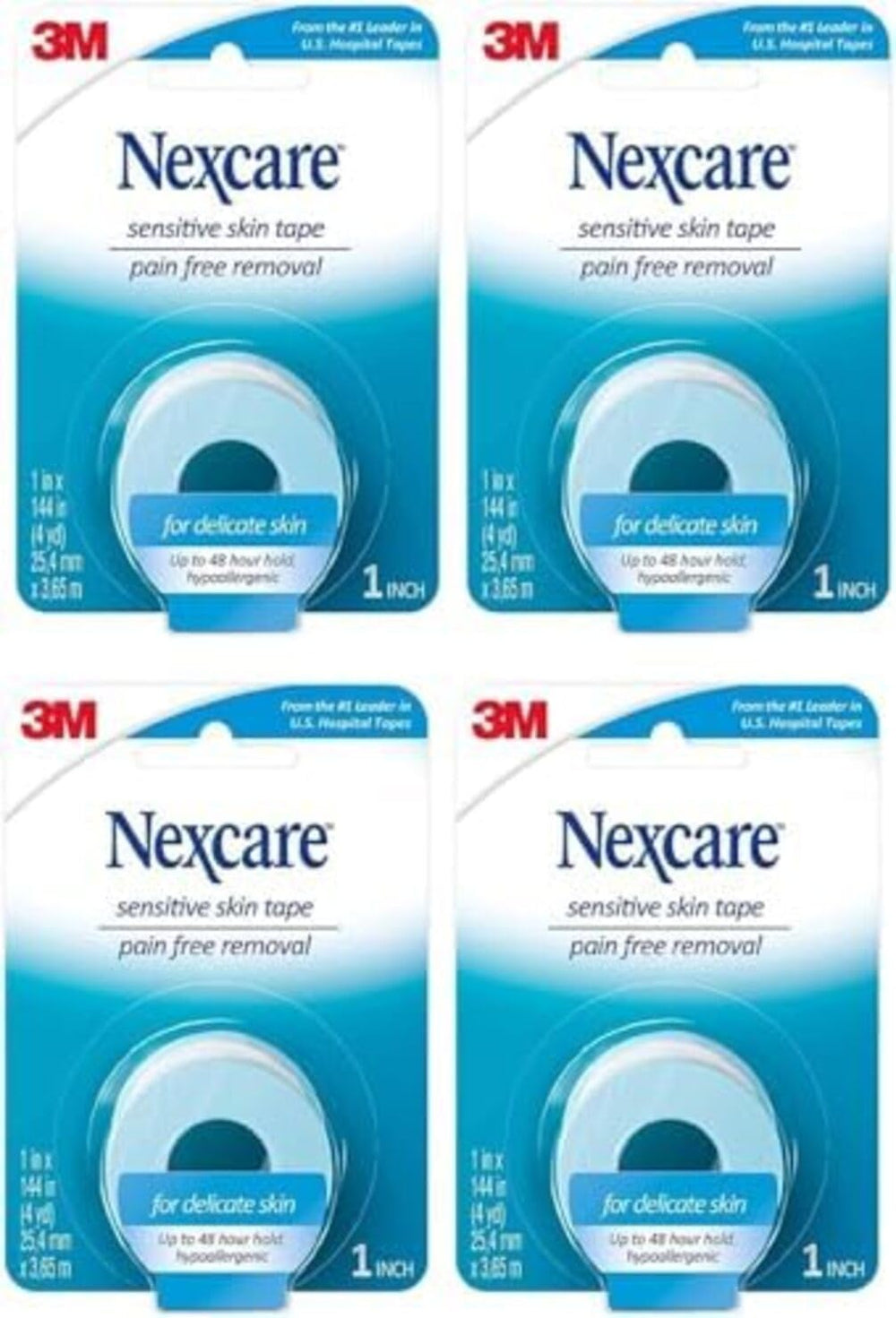 Nexcare Sensitive Skin Tape application demonstrates gentle hold on delicate skin