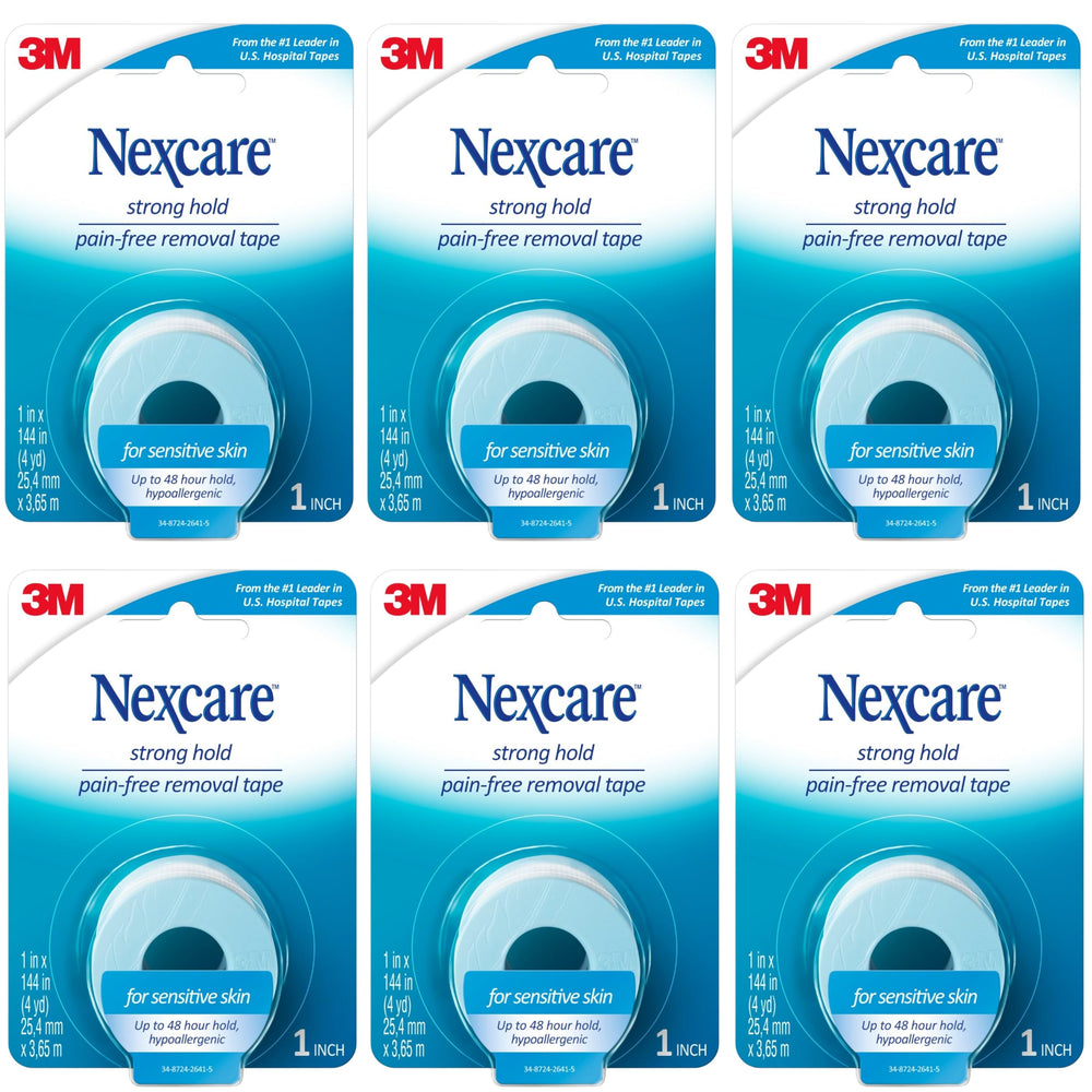 Nexcare Sensitive Skin Tape six-roll pack for easy home first aid