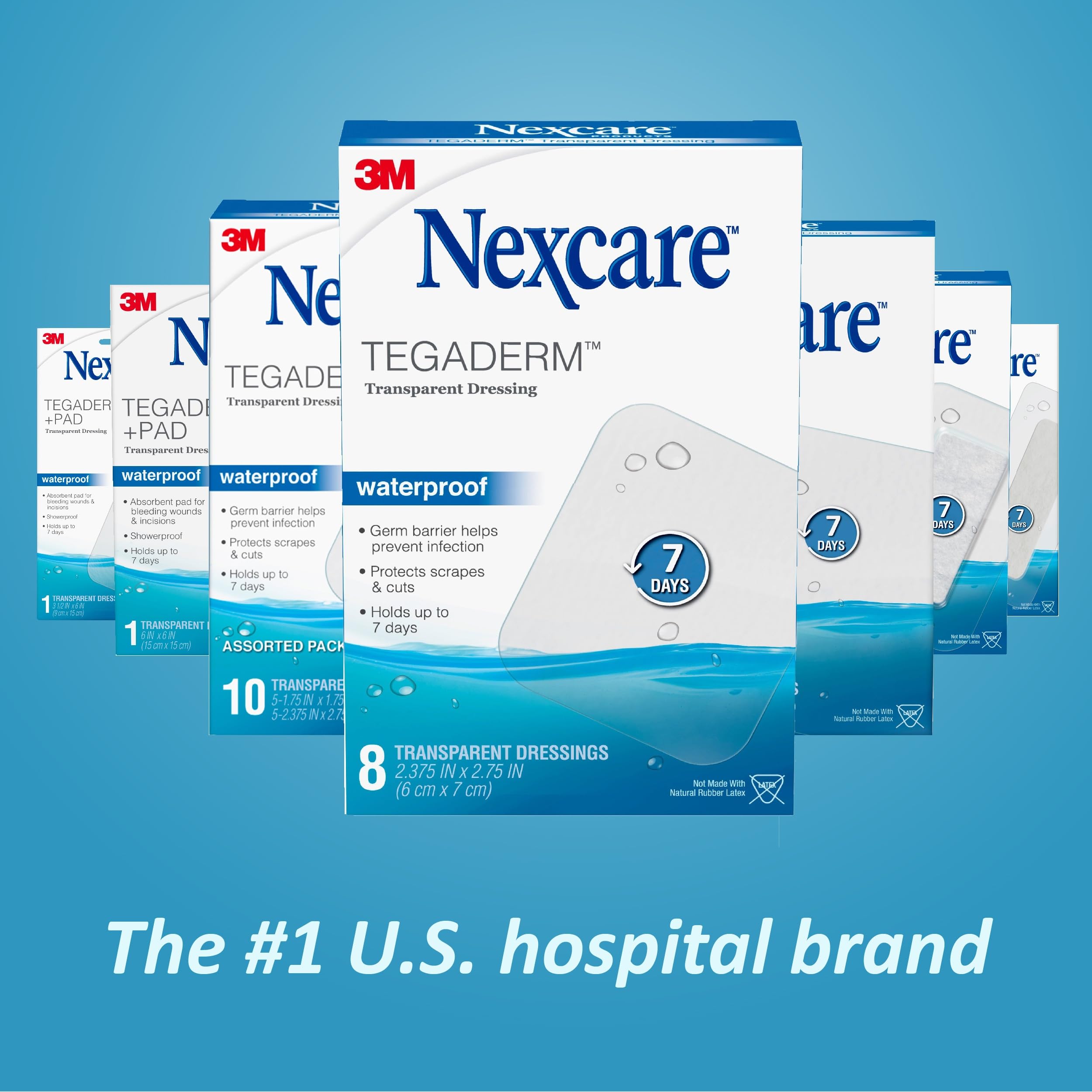 Nexcare Tegaderm + Pad absorbent pad wicks fluid away from the wound.