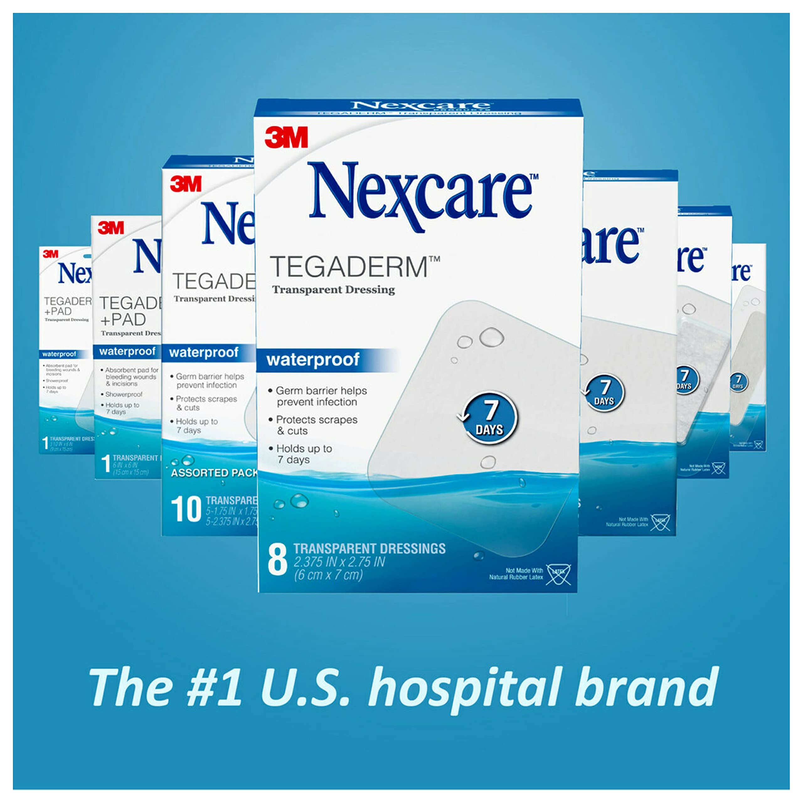 Nexcare Tegaderm + Pad diseño discreto y transparente.