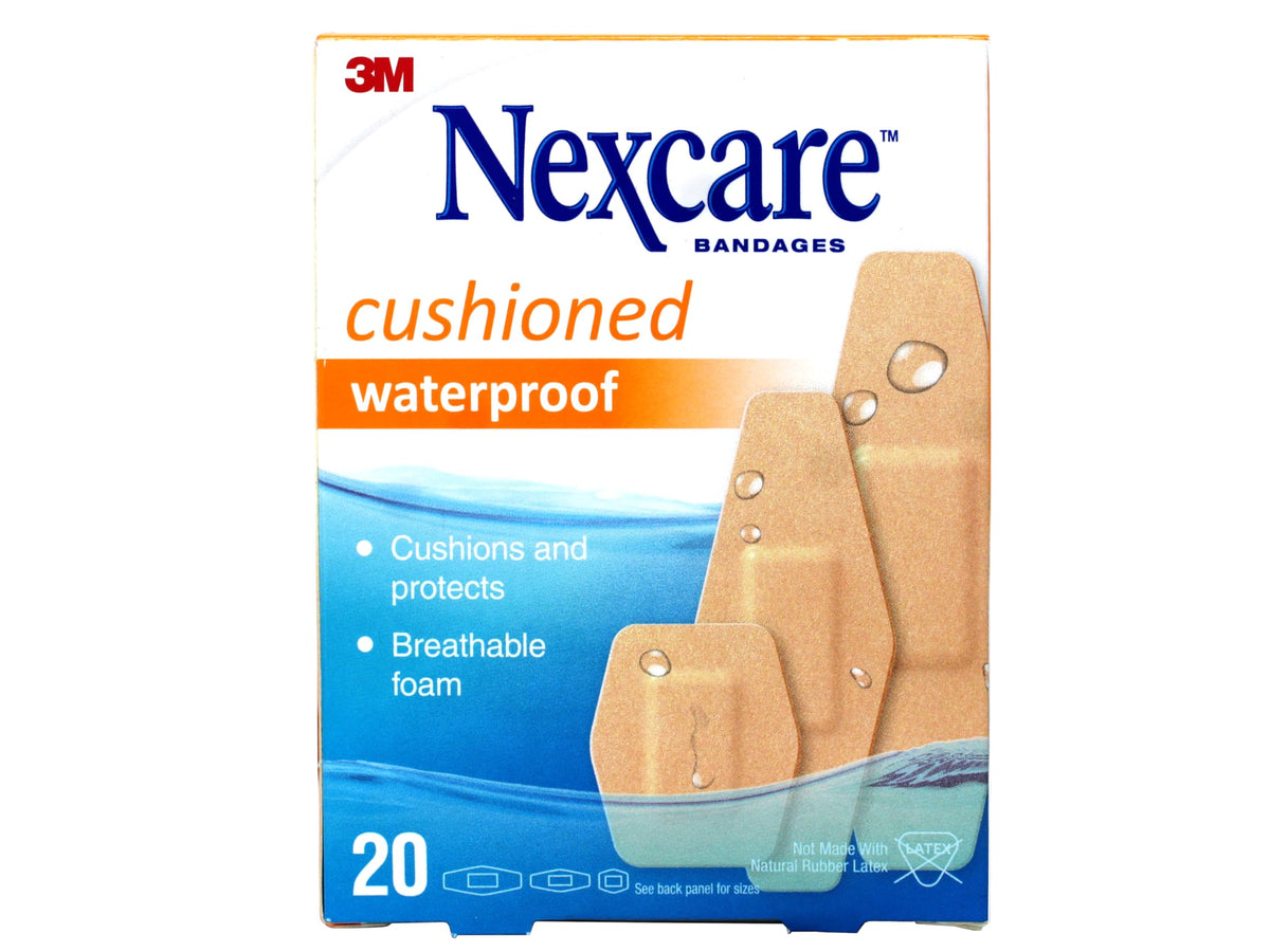 Nexcare waterproof cushioned bandages pack for on-the-go protection