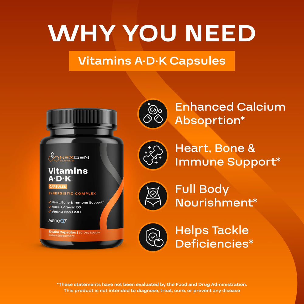 NexGen Blends ADK bottle featuring vegan D3 derived from lichen.