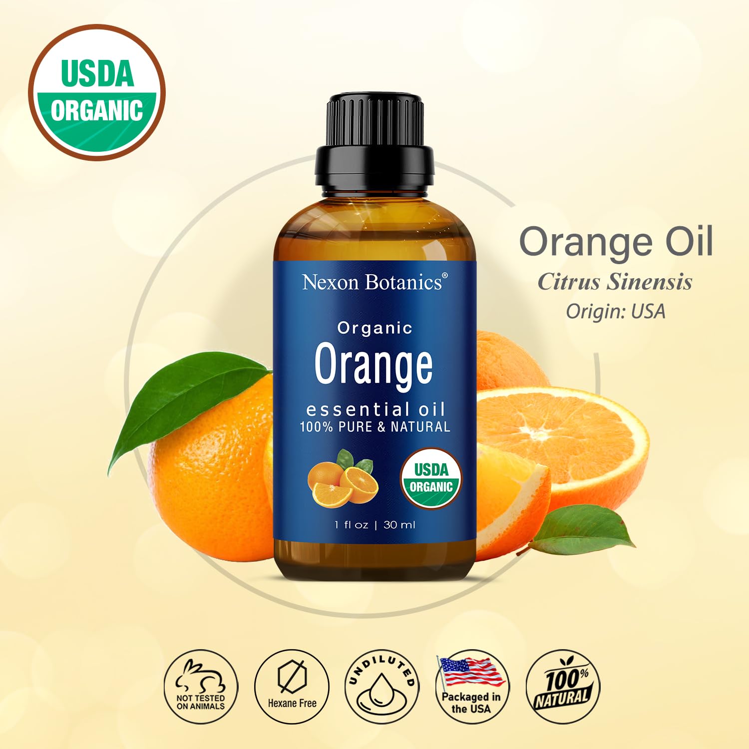 Nexon Botanics Aceite Naranja Orgánico con gotero para difusor