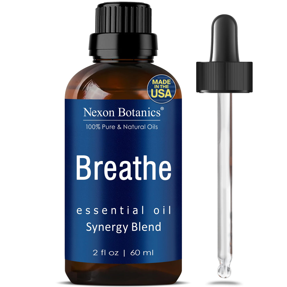 Nexon Botanics Breathe bottle close-up showing the calming aroma.