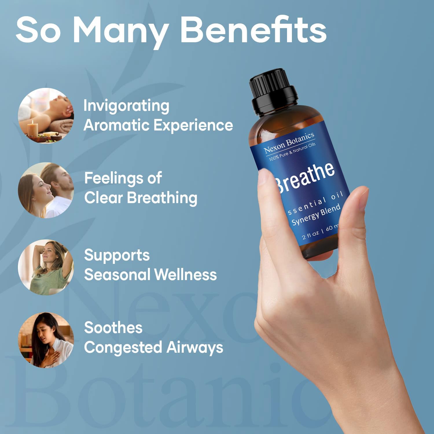Diffuser setup with Nexon Botanics Breathe blend releasing aroma.