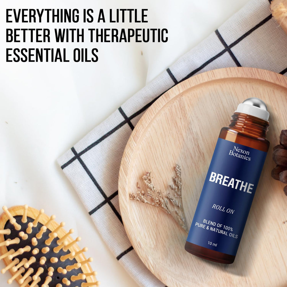 Nexon Botanics Breathe roll-on temple application for soothing relief.