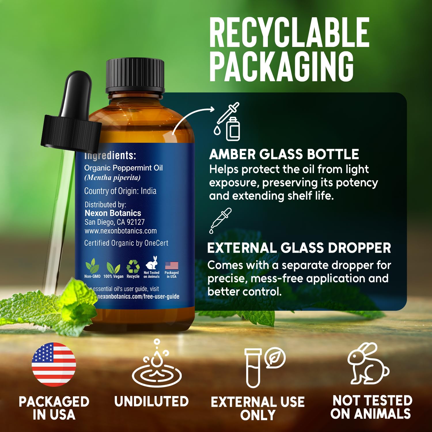 Nexon Botanics peppermint oil outdoors to refresh surroundings