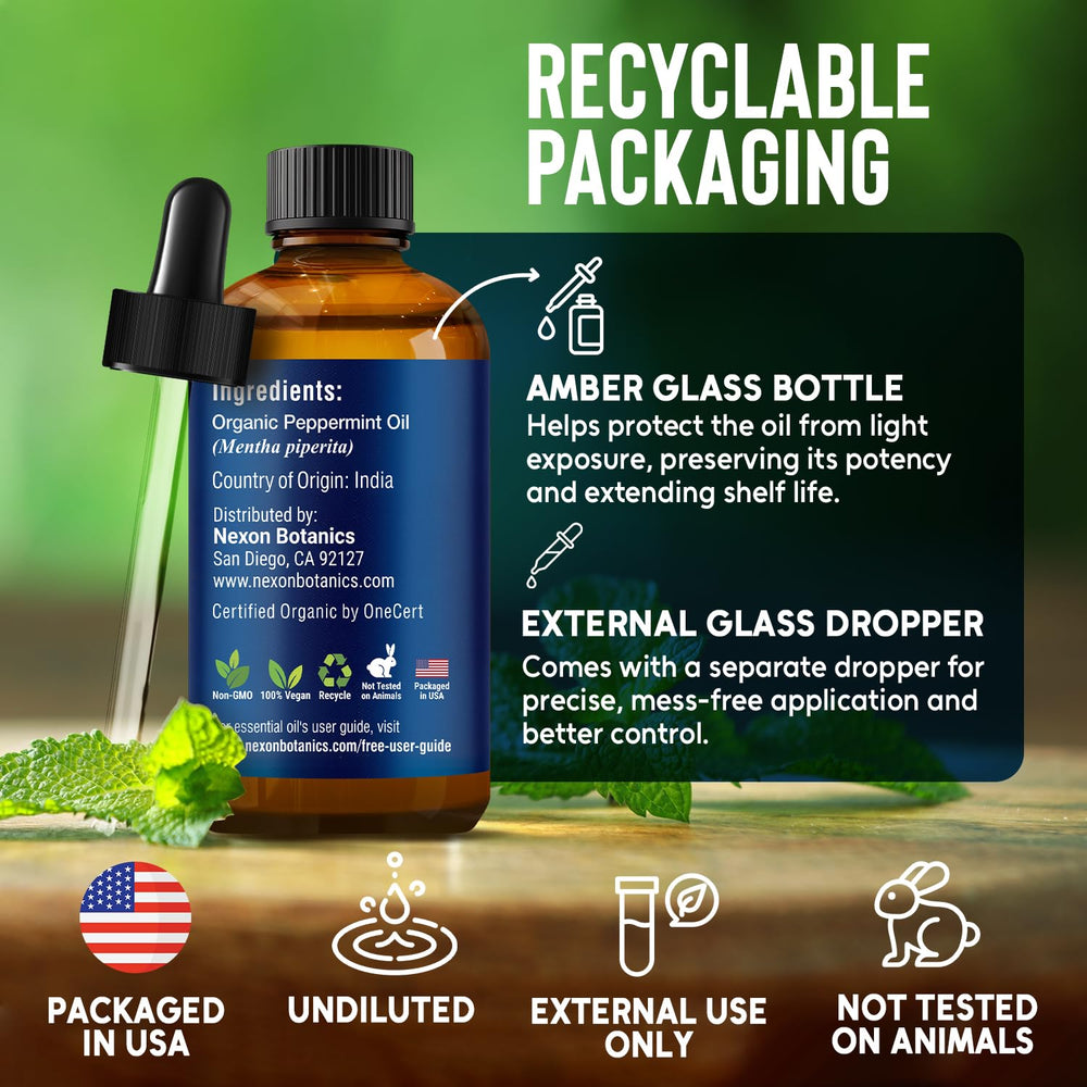 Nexon Botanics peppermint oil outdoors to refresh surroundings