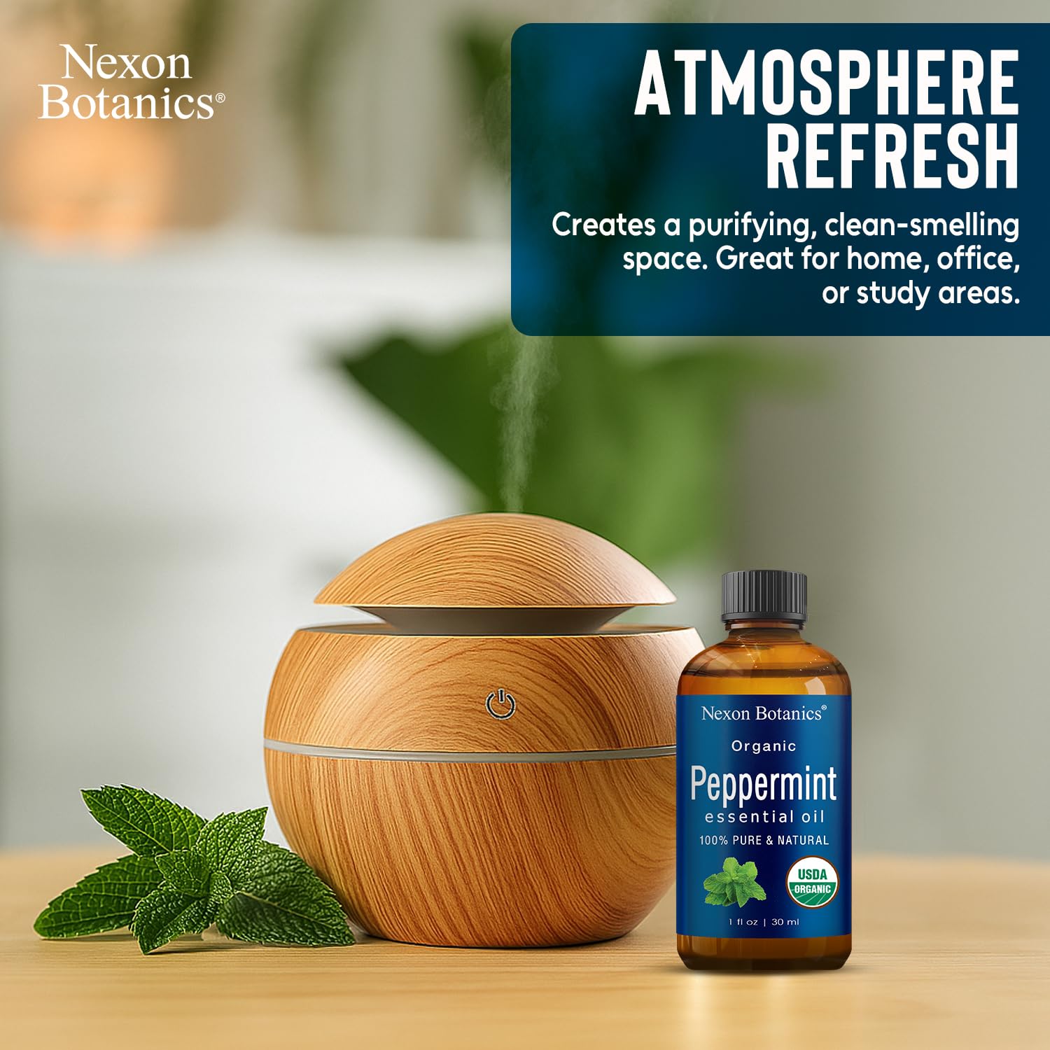 Nexon Botanics peppermint oil used in skincare routine