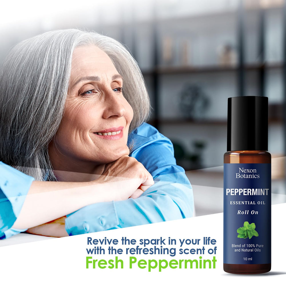 Nexon Botanics Peppermint Roll-On applying for quick tension relief