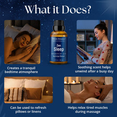 Closeup of Nexon Botanics Zen Sleep bottle highlighting lavender and rosemary.