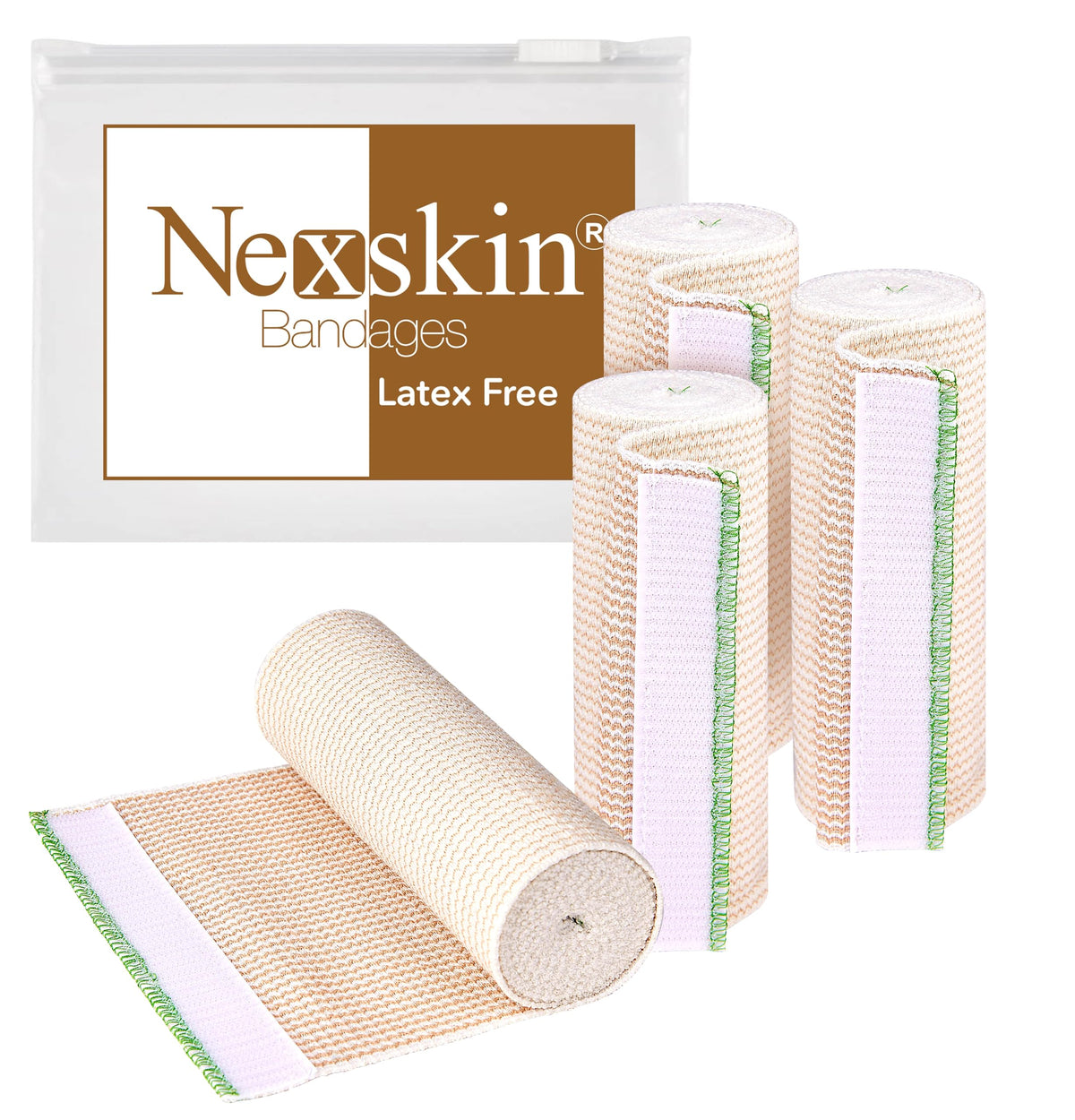 NexSkin premium elastic bandage wrap, 6-inch wide front view for secure compression.