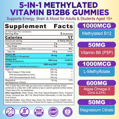 Nextdia B12 & B6 gummies blueberry flavor bottle close-up highlighting tasty energy support