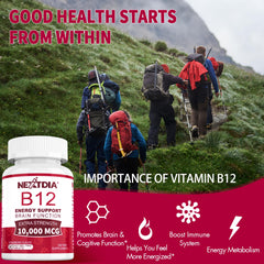 Nextdia B12 energy-boosting tablets enhance focus and brain function on busy days.