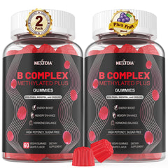 Nextdia Brain & Mood Gummies bottle front, showcasing vegan B-complex for energy support.