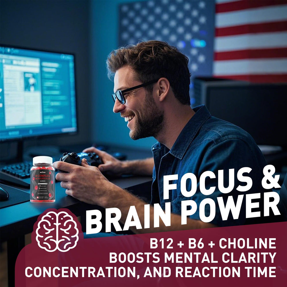Nextdia Brain & Mood Gummies vegan label, dairy-free and gluten-free assurance.
