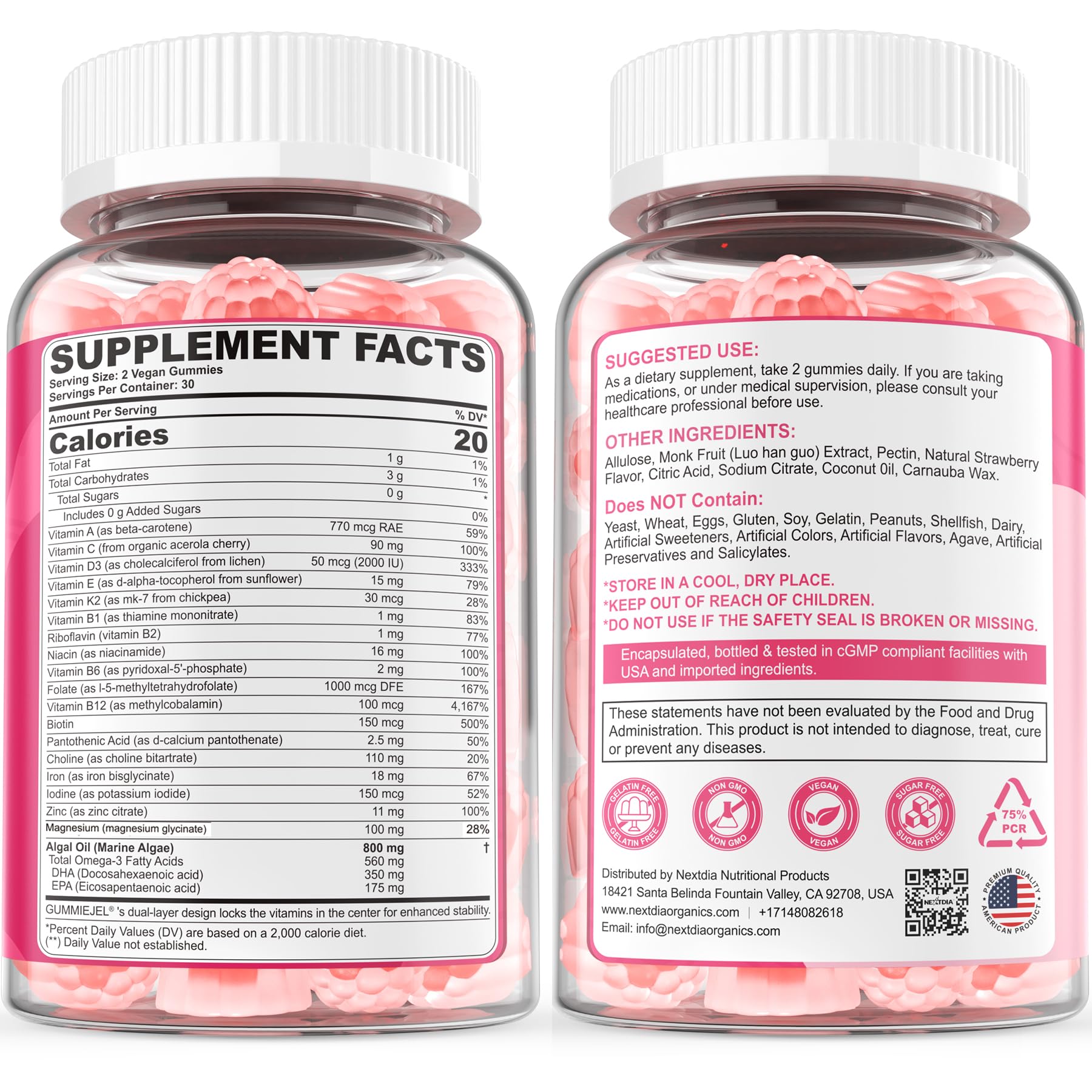 Nextdia ready-to-use daily prenatal gummies for convenient routine.