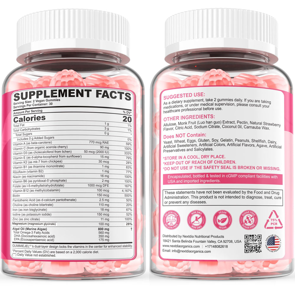 Nextdia ready-to-use daily prenatal gummies for convenient routine.