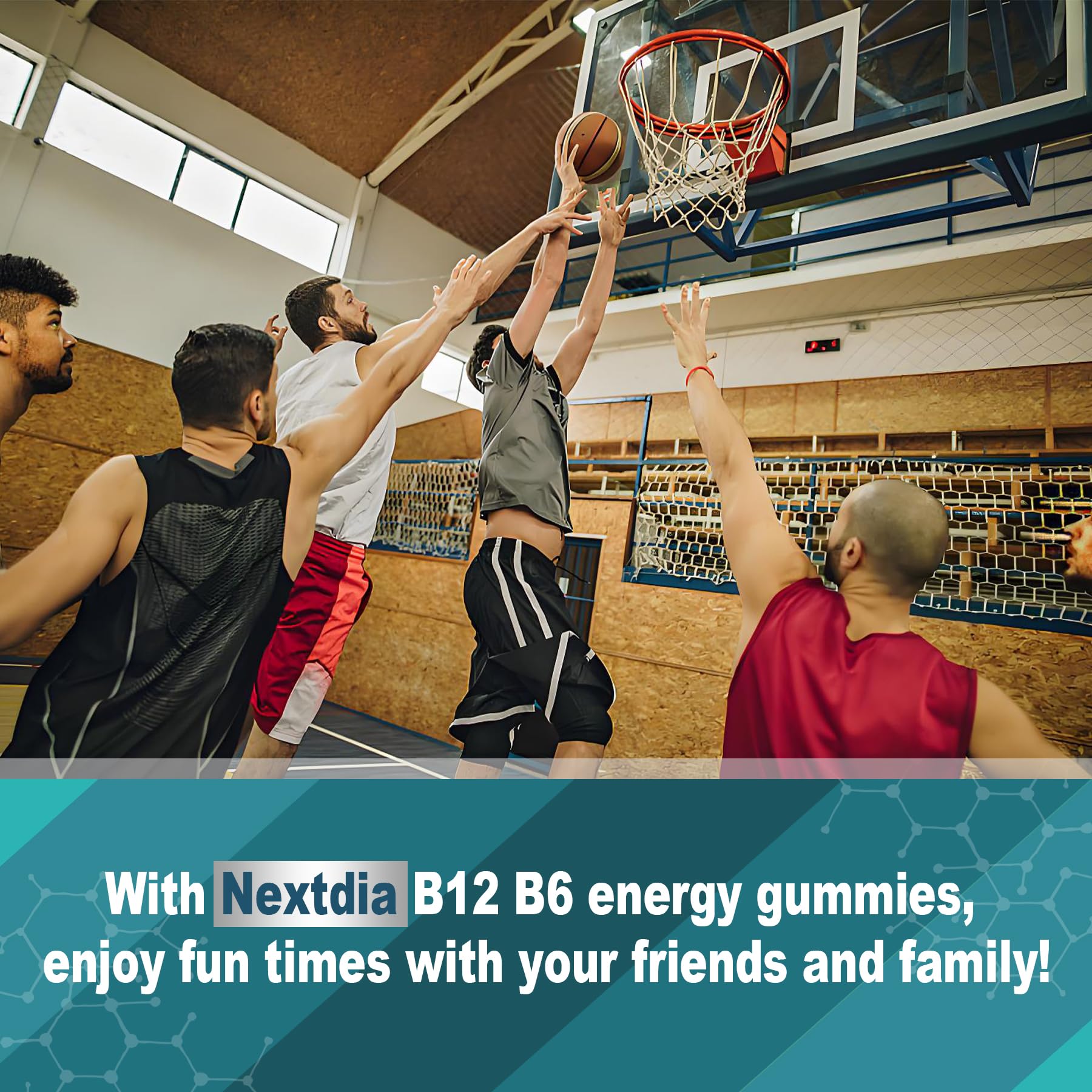 Nextdia Focus Memory & Energy Gummies supplement basket for daily brain wellness routine.