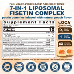 Nextdia Liposomal Fisetin Gummy bottle side view highlighting 200mg dose