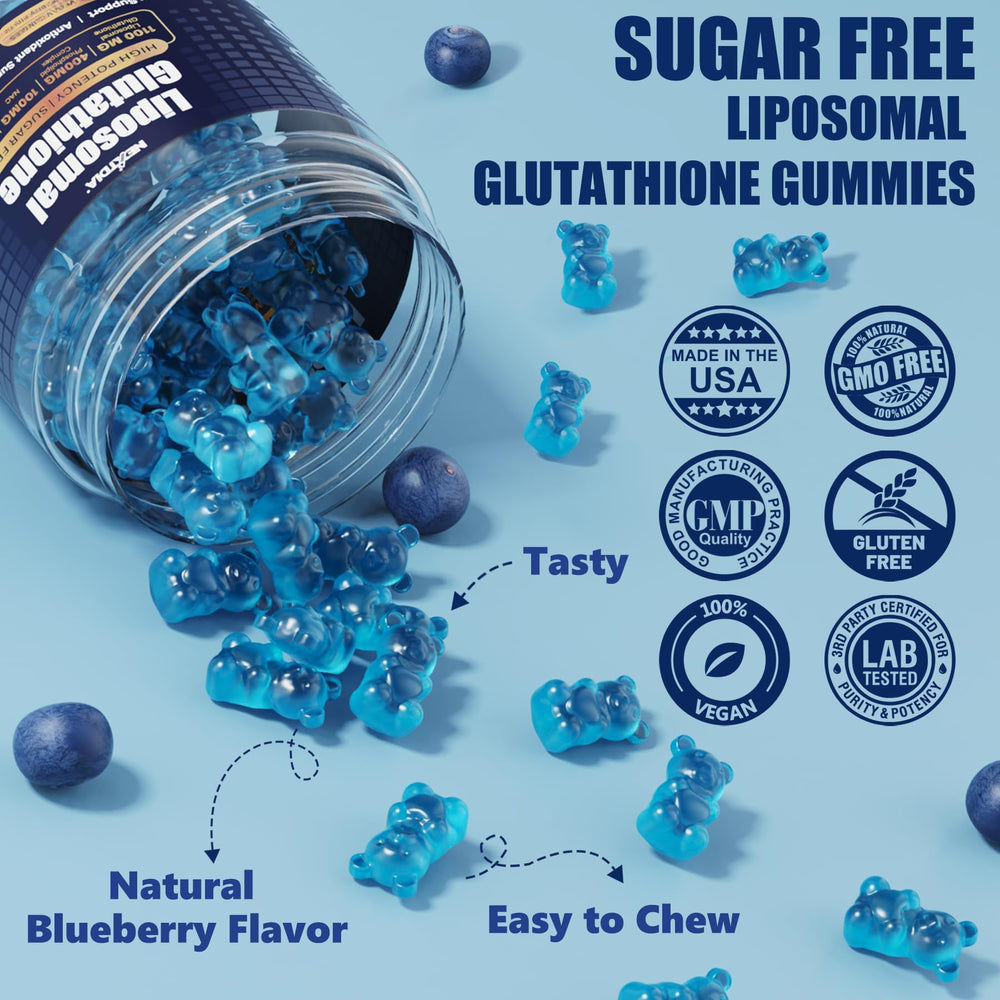 Nextdia liposomal glutathione gummies packaging label and care info