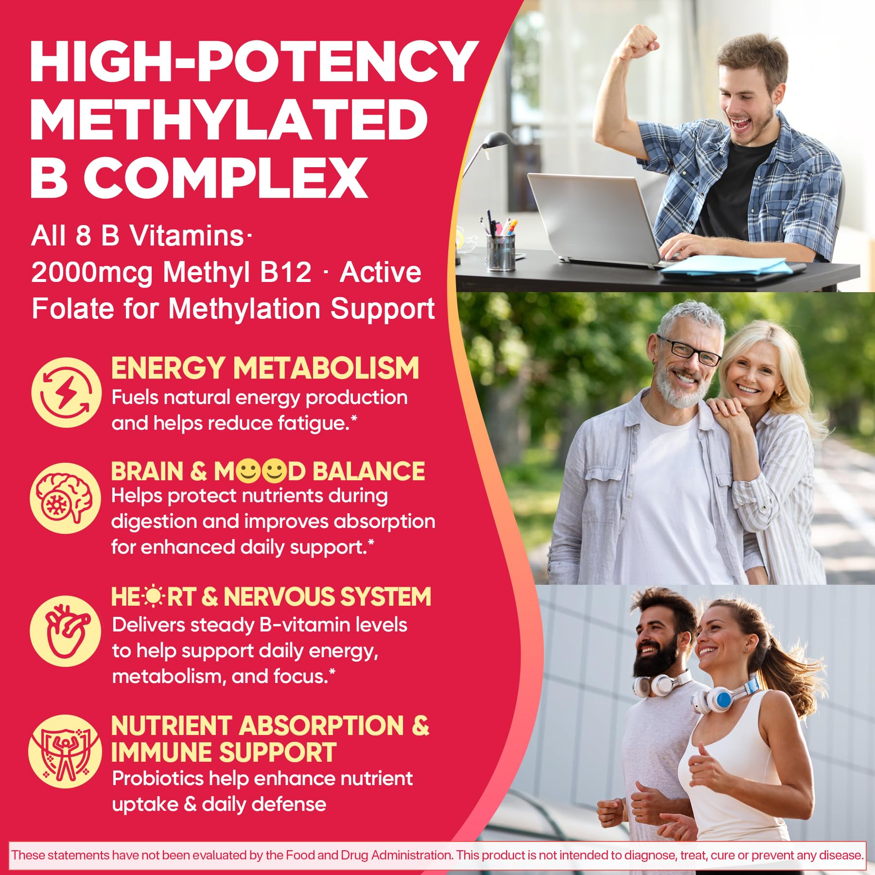 Nextdia methylated B-complex gummies closeup reveals vibrant fruit-chew texture.