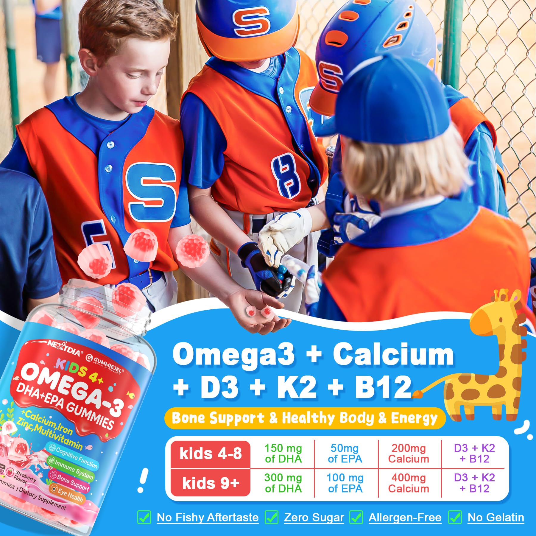 Nextdia gummies offer no sugar and no fish taste, kid-friendly chewy texture