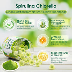 Nextdia Spirulina Chlorella Gummies close-up fruit texture suggests juicy flavor