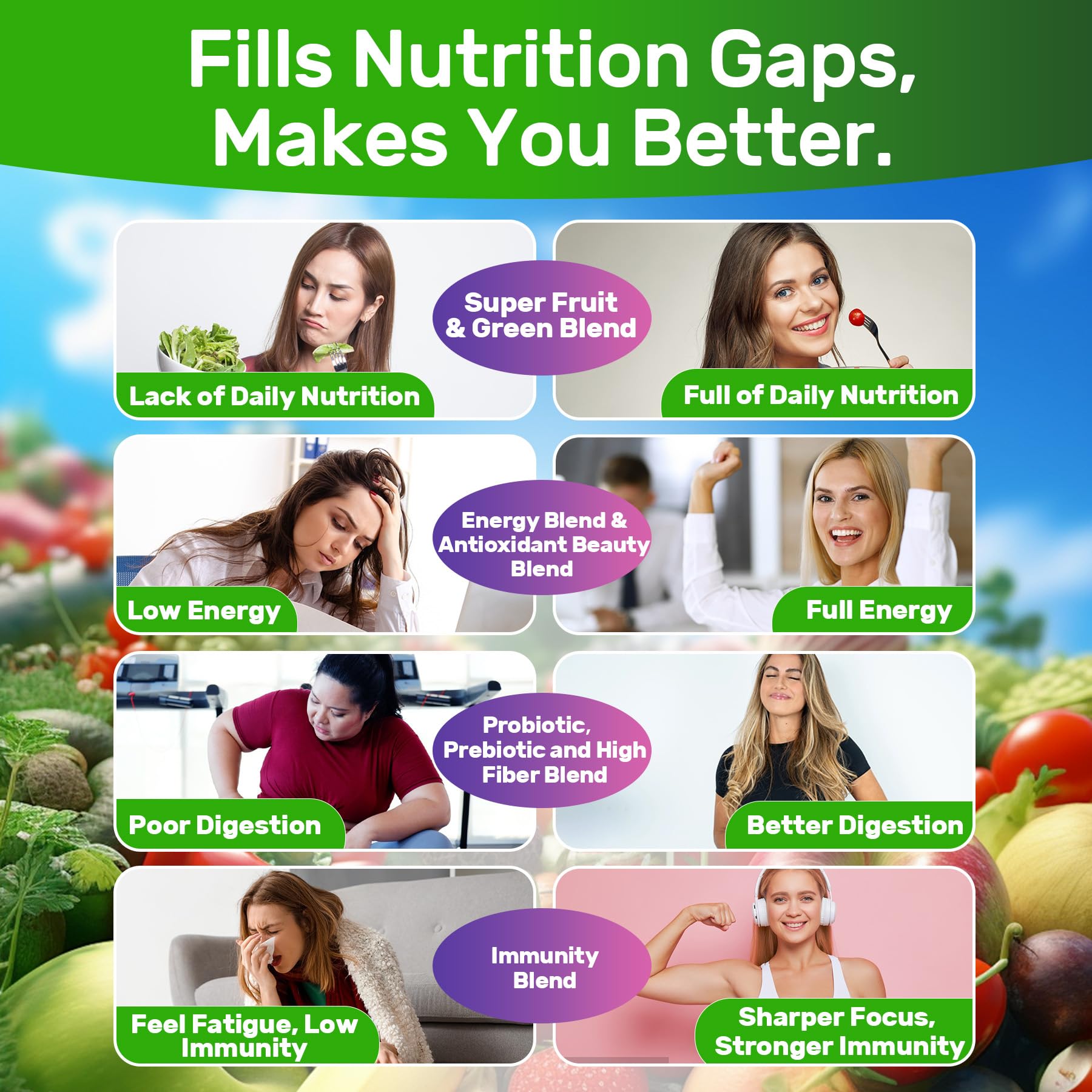 Nextdia probiotic fiber card emphasizes gut health support and immune-friendly benefits