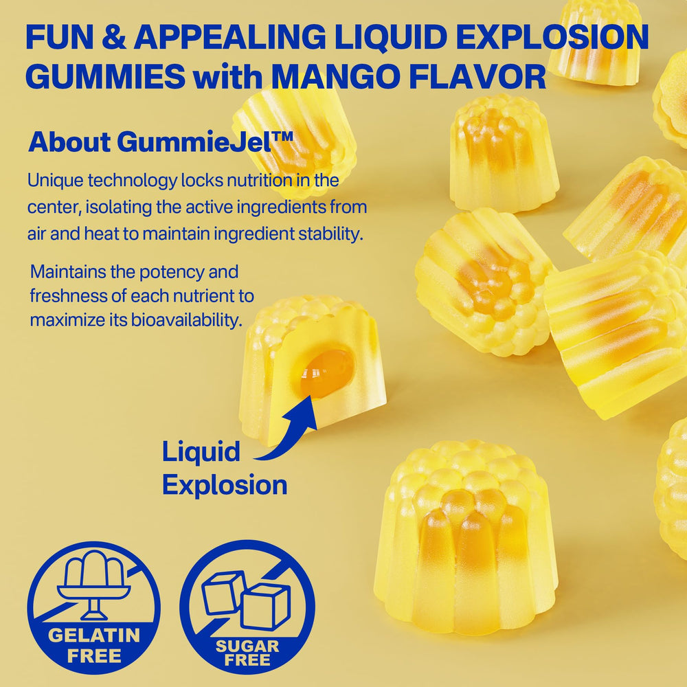 Nextdia vegan Omega-3 Gummies gluten-free and non-GMO icons on pack