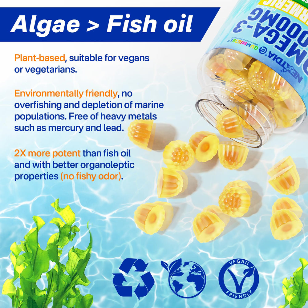 Nextdia vegan Omega-3 Gummies mango-flavored serving visual for taste