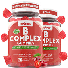 Nextdia Vitamin B Complex Gummies bottle on counter promoting daily energy