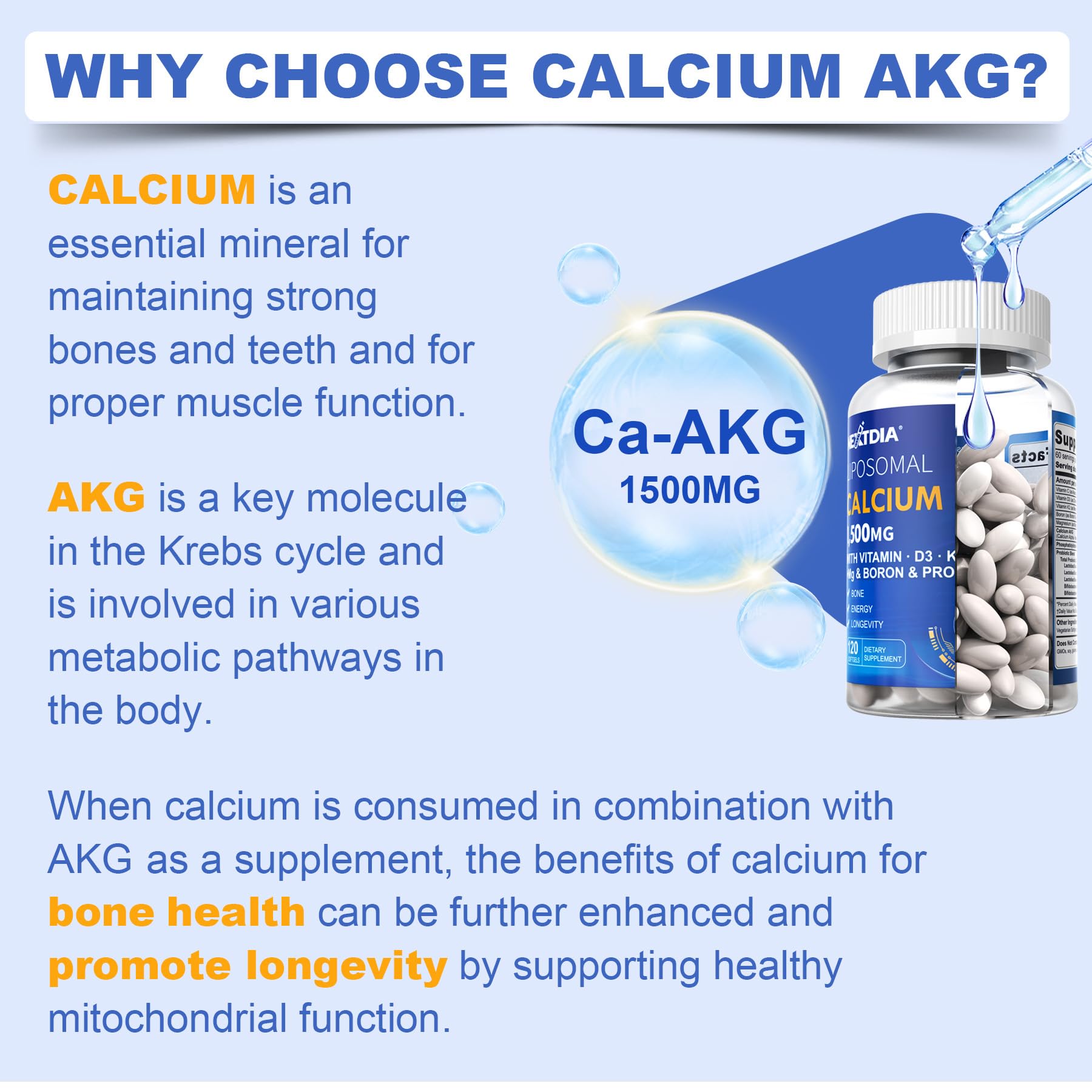 Nextdia vitamin D3 and K2 softgels with calcium for balanced bone nutrient delivery
