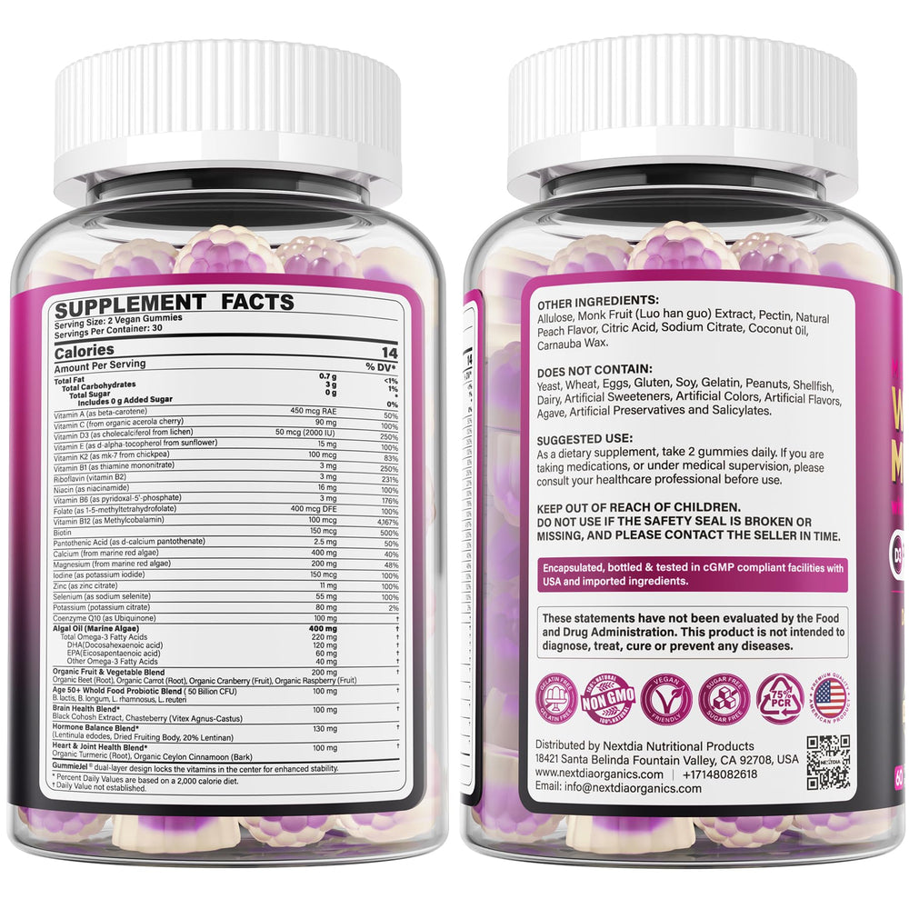 Nextdia allergen-free vegan gummies suitable for sensitive diets.
