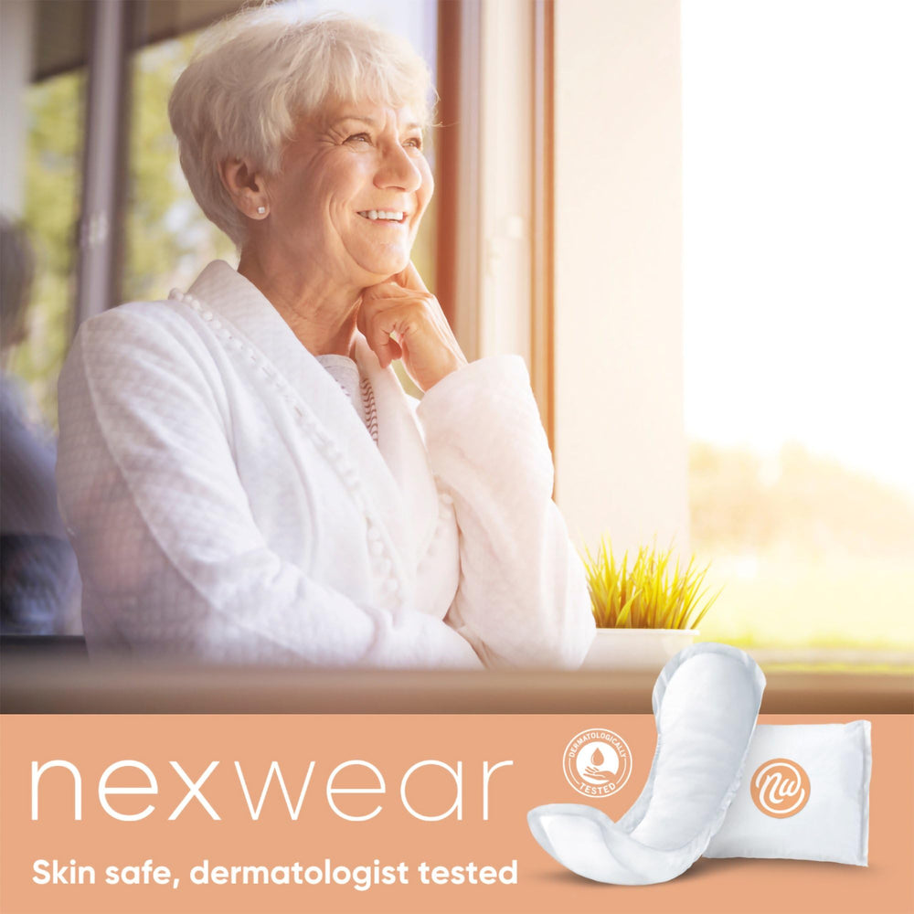 Nexwear pad odor-control technology image illustrating freshness throughout the day.