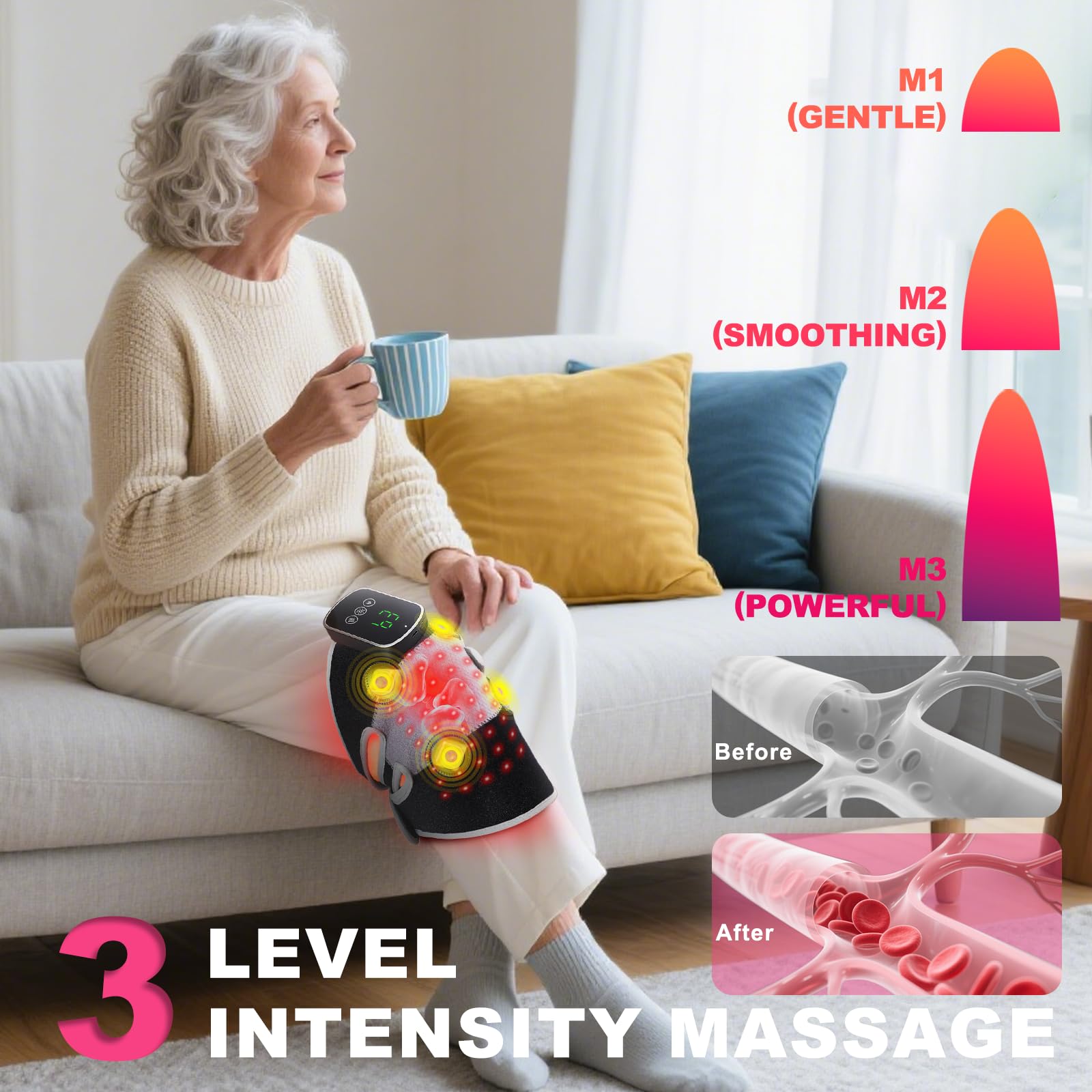 NGCES four heated vibration areas provide targeted muscle relaxation.