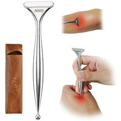 NHO 2in1 acupuncture pen front view for tension relief and facial massage