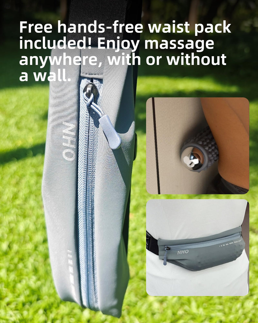 NHO vibrating ball silicone surface with tiny nubs targets knots.