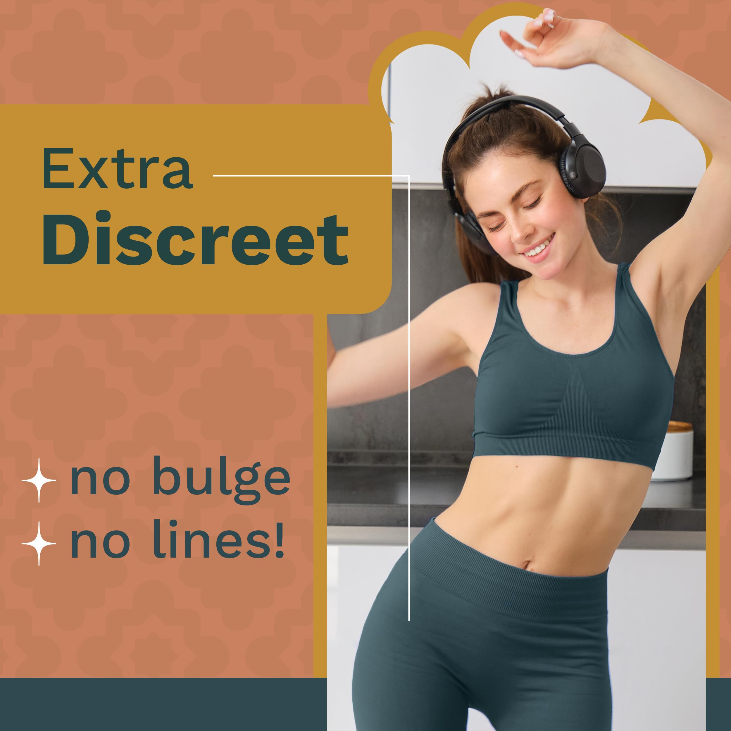 Nia Vertue silicone camel toe pad close-up showing flexible, comfortable fit.