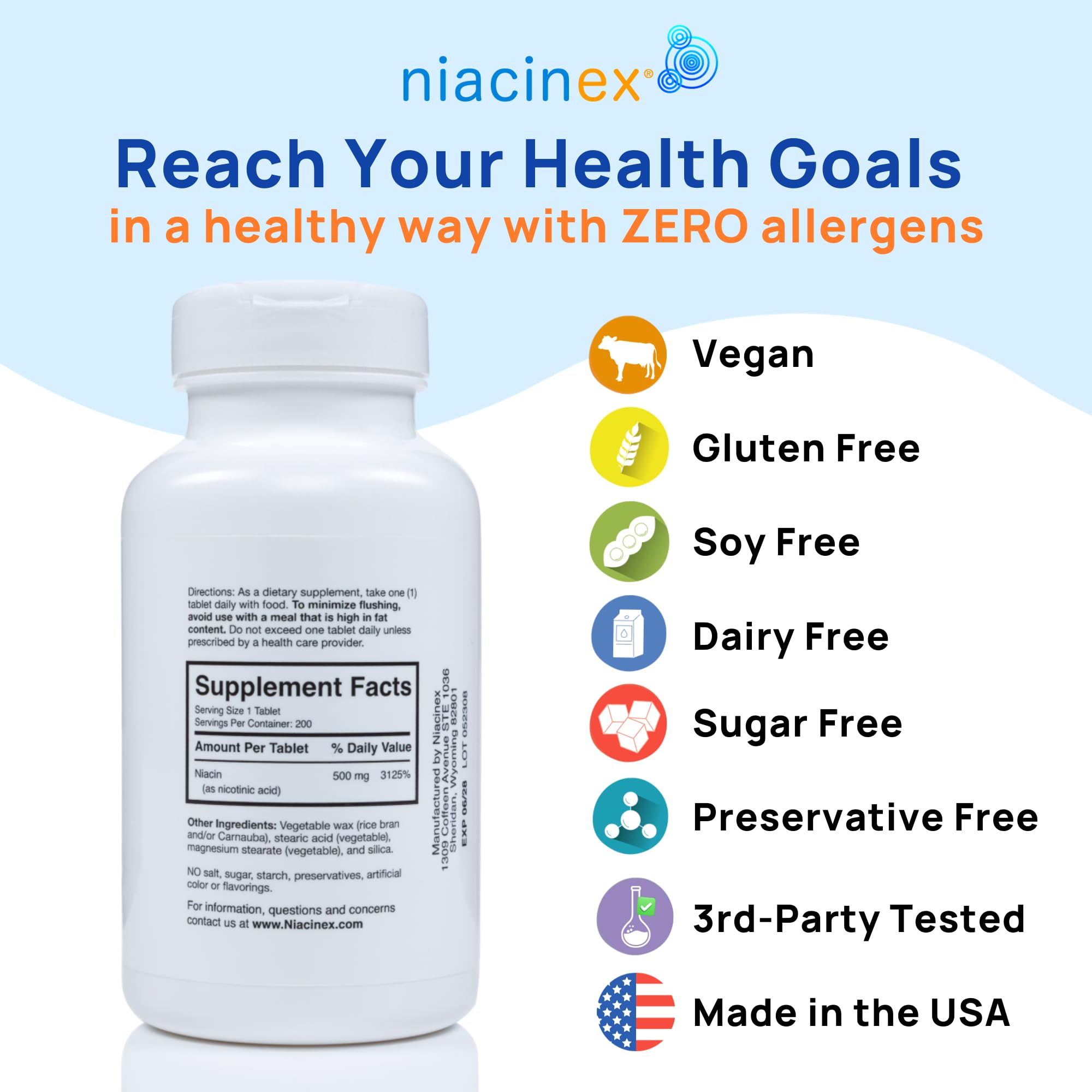 Niacinex CoA certificate signaling third-party testing and transparency.