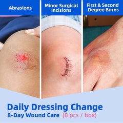 Niceful silicone foam lite dressing waterproof layer protects wound in shower.