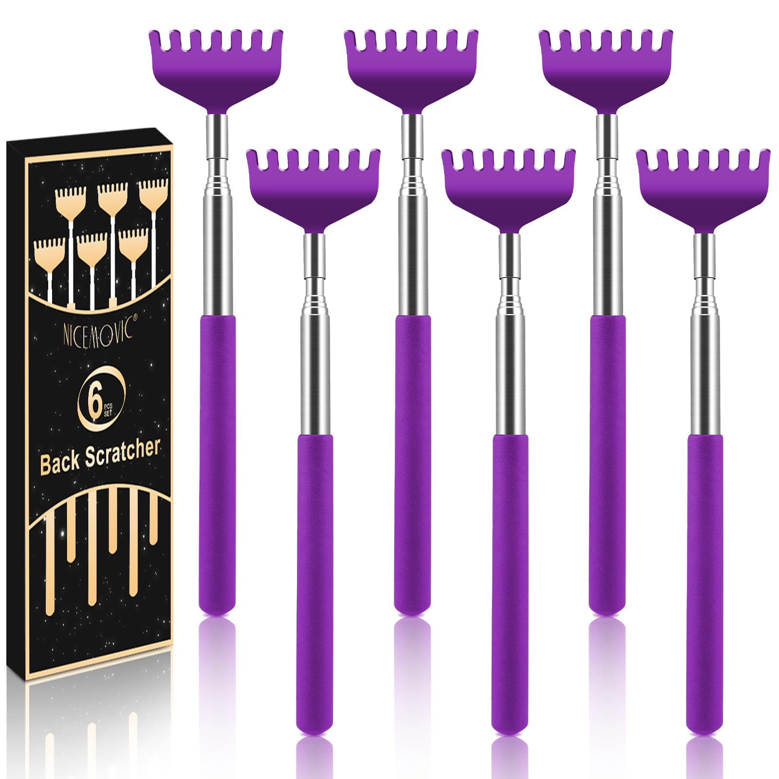 NICEMOVIC back scratcher extendable six-pack for easy reach and relief