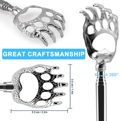 NICEMOVIC Bear Claw Back Scratcher in black finish with stainless steel
