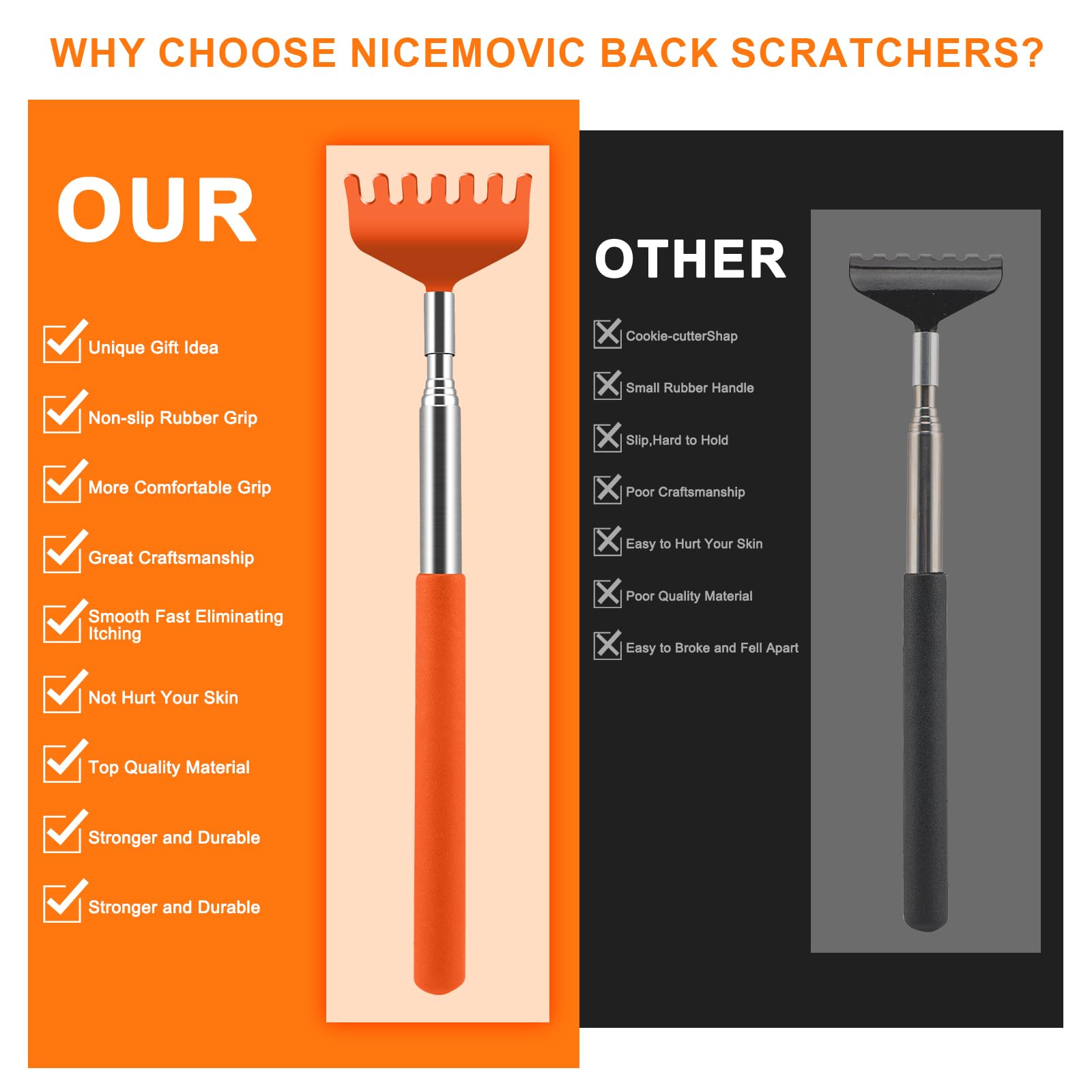 NICEMOVIC diseño en metal resistente para uso diario.