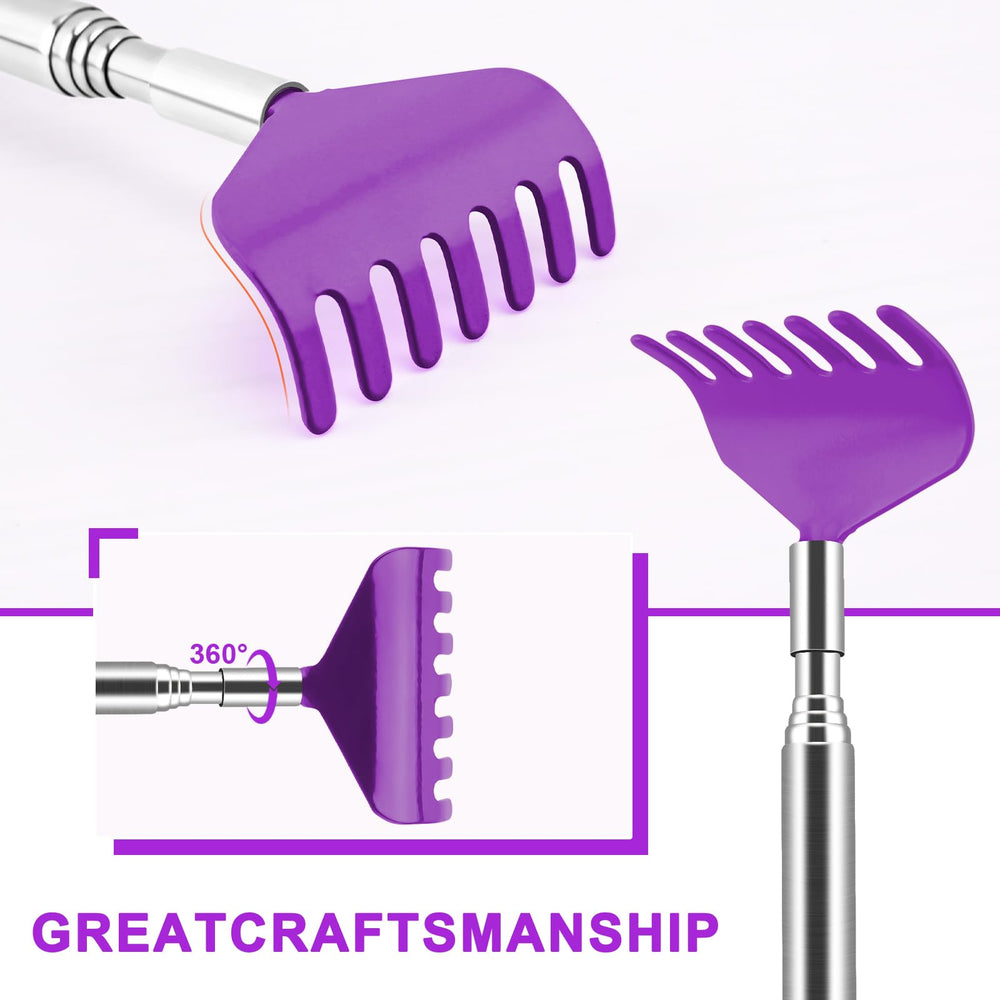 NICEMOVIC stainless steel back scratcher with rubber grip for comfortable handling